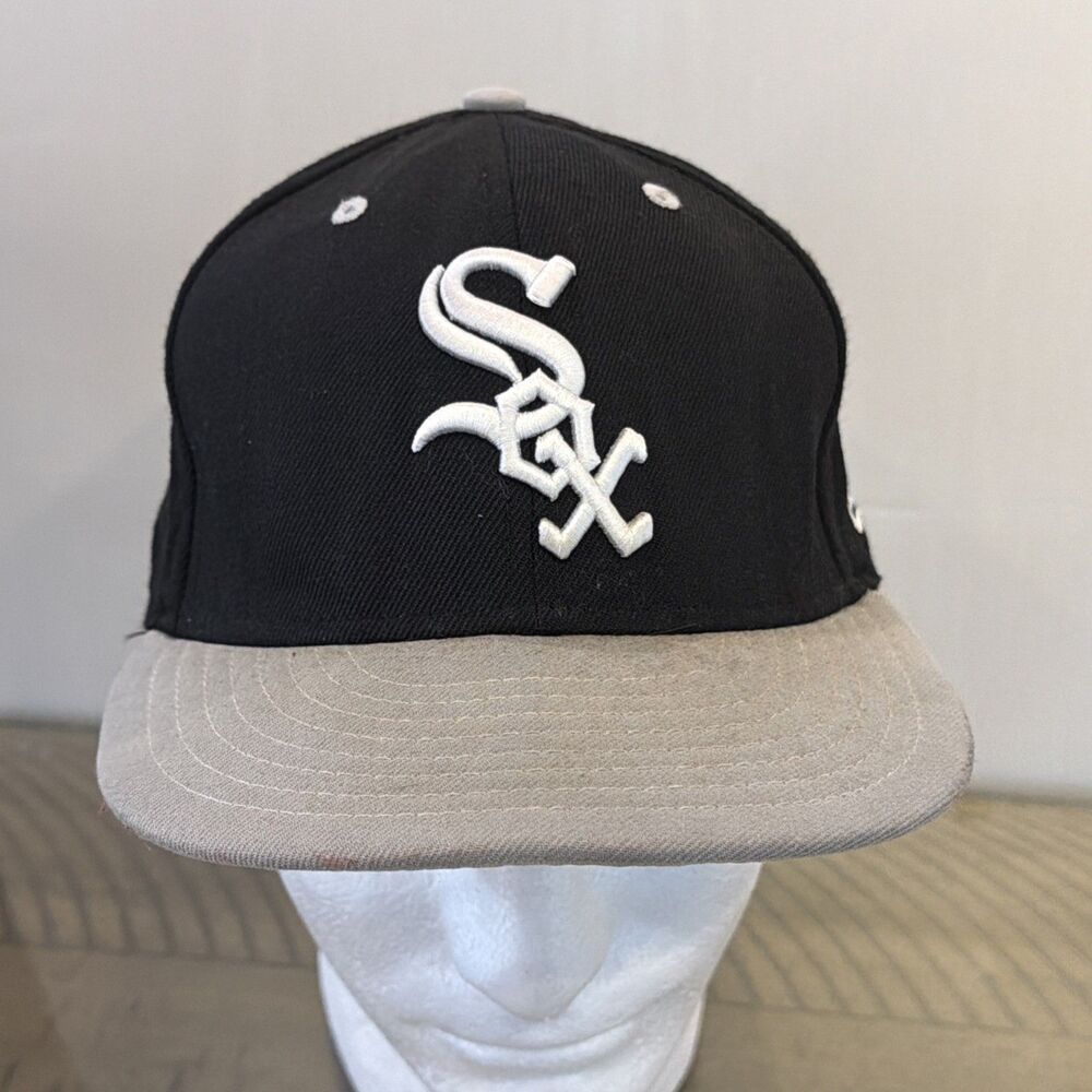 Chicago White Sox New Era Adult Snap Adjustable Black And Gray Wool Cap 7 1/2